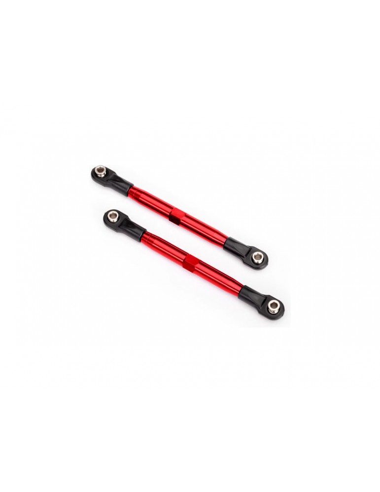 Traxxas Toe links, tubes, 7075-T6 aluminum (red-anodized) (87mm) (2)/ rod ends