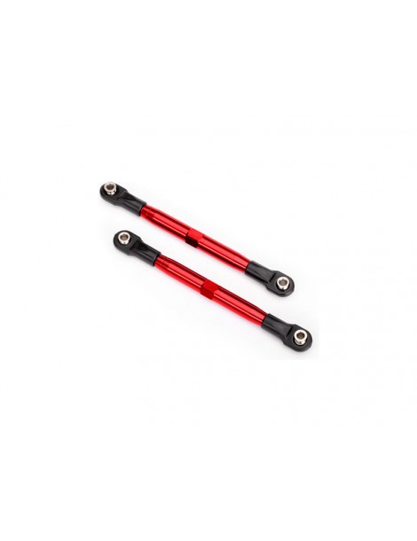 Traxxas Toe links, tubes, 7075-T6 aluminum (red-anodized) (87mm) (2)/ rod ends