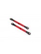 Traxxas Toe links, tubes, 7075-T6 aluminum (red-anodized) (87mm) (2)/ rod ends