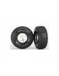 Traxxas Tires & wheels 2.2/3.0", SCT Split-Spoke satin chrome-black, KM2 S1 tire (2)