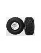 Traxxas Tires & wheels 2.2/3.0", SCT Split-Spoke satin chrome-black, Kumho tire (2)