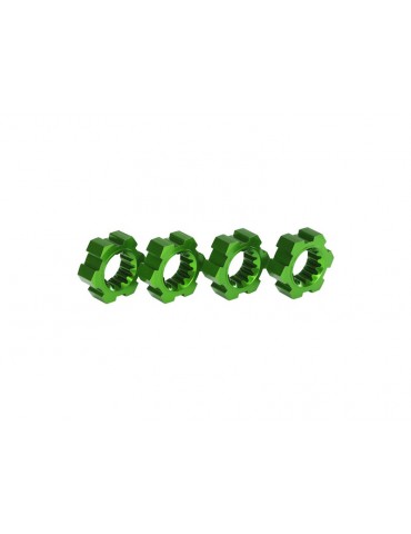 Traxxas Wheel hubs, hex, aluminum (green-anodized) (4)