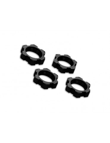 Traxxas Wheel nuts, splined, 17mm, serrated (black-anodized) (4)
