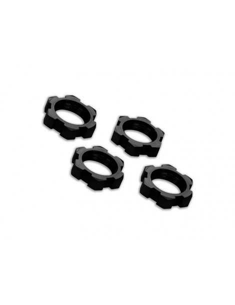 Traxxas Wheel nuts, splined, 17mm, serrated (black-anodized) (4)