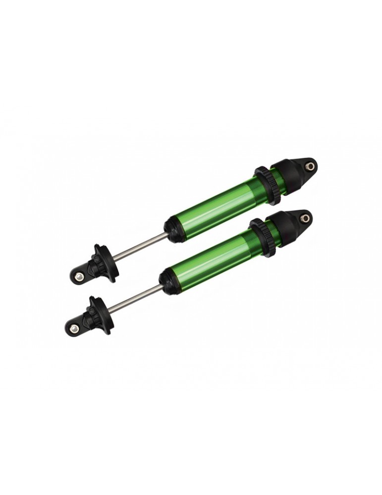 Traxxas Shocks, GTX, aluminum, green-anodized (fully assembled w/o springs) (2)