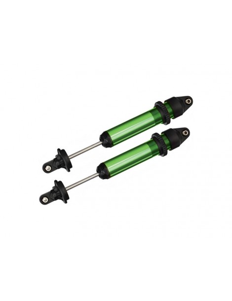 Traxxas Shocks, GTX, aluminum, green-anodized (fully assembled w/o springs) (2)