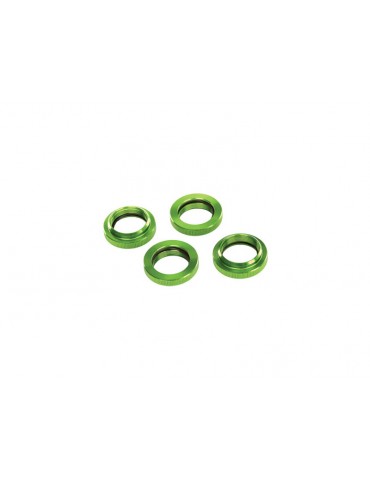 Traxxas Spring retainer (adjuster), green-anodized aluminum, GTX shocks (4)
