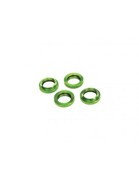 Traxxas Spring retainer (adjuster), green-anodized aluminum, GTX shocks (4)