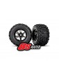 Traxxas Tires & wheels, X-Maxx black chrome wheels, Sledgehammer tires (2)
