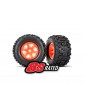 Traxxas Tires & wheels, X-Maxx orange wheels, Sledgehammer tires (2)