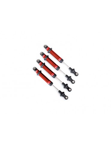 Traxxas shocks, GTS, red-anodized (for TRX-4 Long Arm Lift Kit) (4)