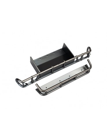 Traxxas Bumper, rear/ bumper extension (satin black chrome-plated)
