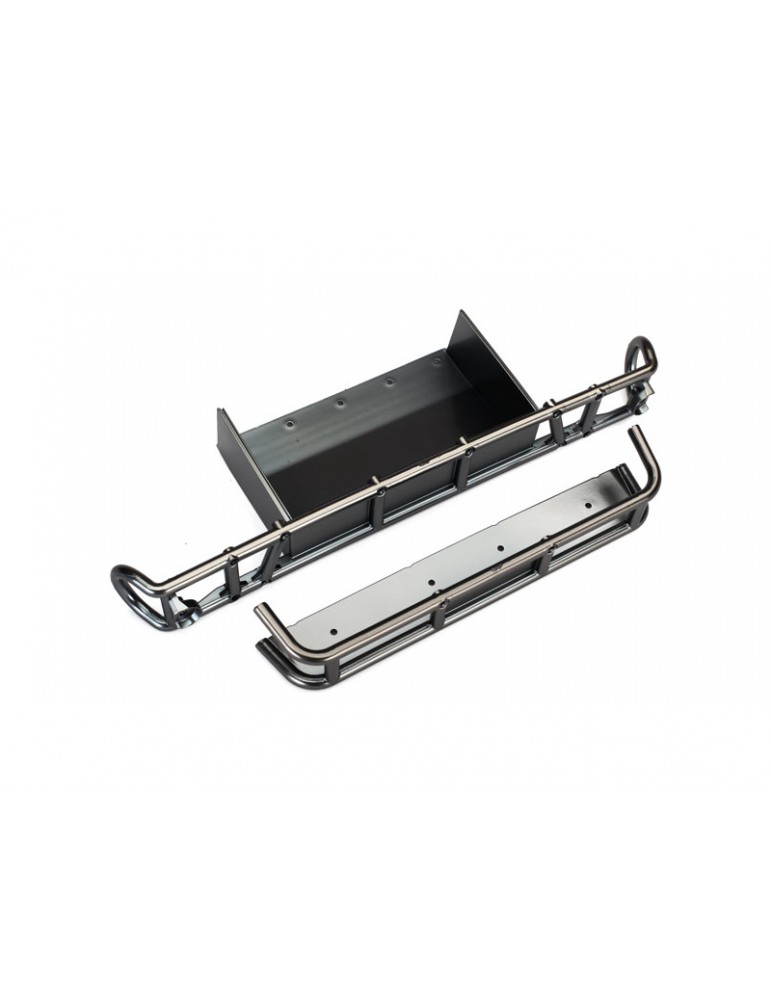 Traxxas Bumper, rear/ bumper extension (satin black chrome-plated)