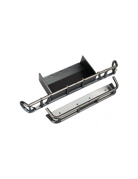 Traxxas Bumper, rear/ bumper extension (satin black chrome-plated)