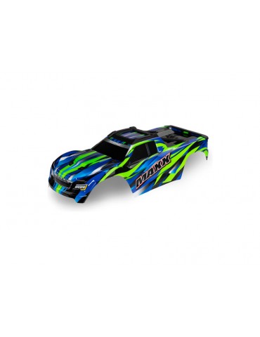 Traxxas Body, Maxx, green (painted, decals applied) (for 352mm wheelbase)
