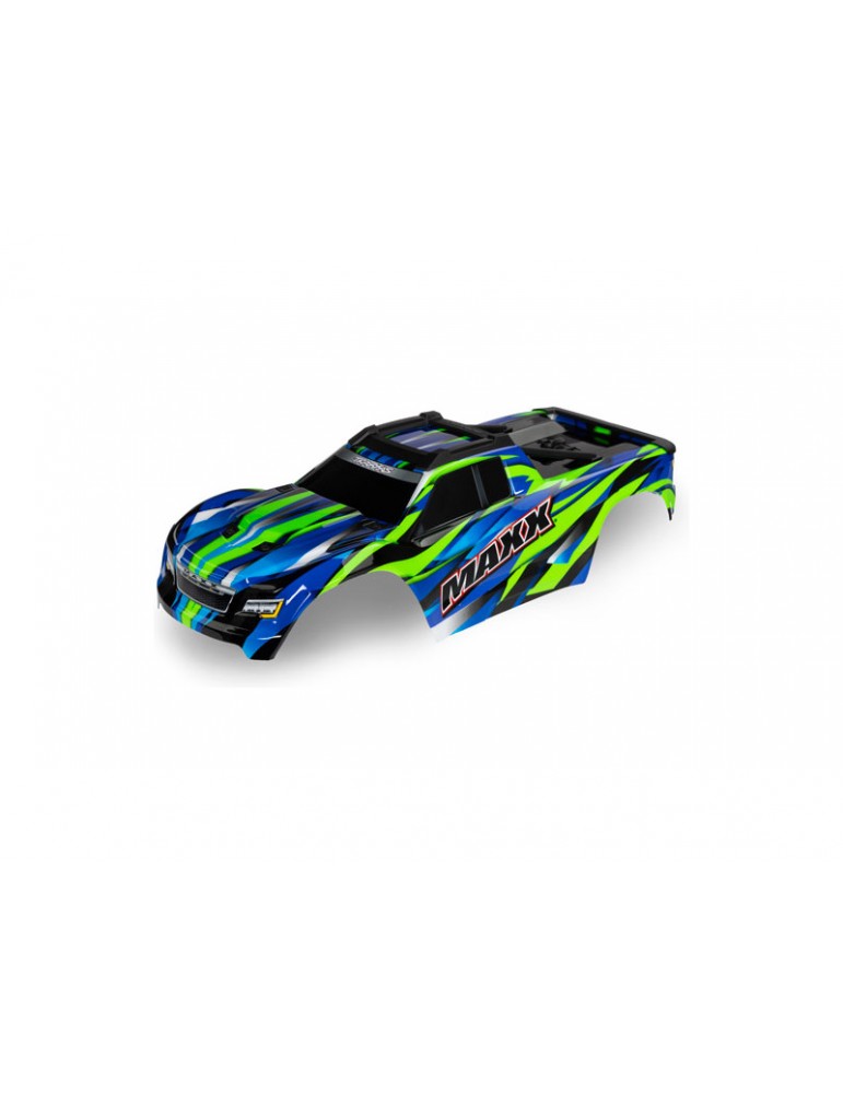 Traxxas Body, Maxx, green (painted, decals applied) (for 352mm wheelbase)