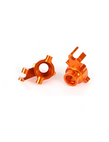 Traxxas Steering blocks, 6061-T6 aluminum (orange-anodized), left & right