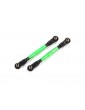 Traxxas Toe links, front (TUBES green-anodized, 7075-T6 aluminum) (88mm) (2)