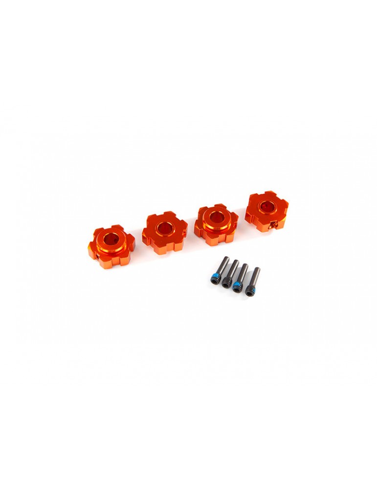Traxxas Wheel hubs, hex, aluminum (orange-anodized) (4)