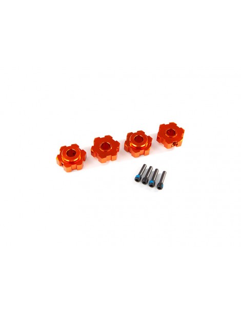 Traxxas Wheel hubs, hex, aluminum (orange-anodized) (4)