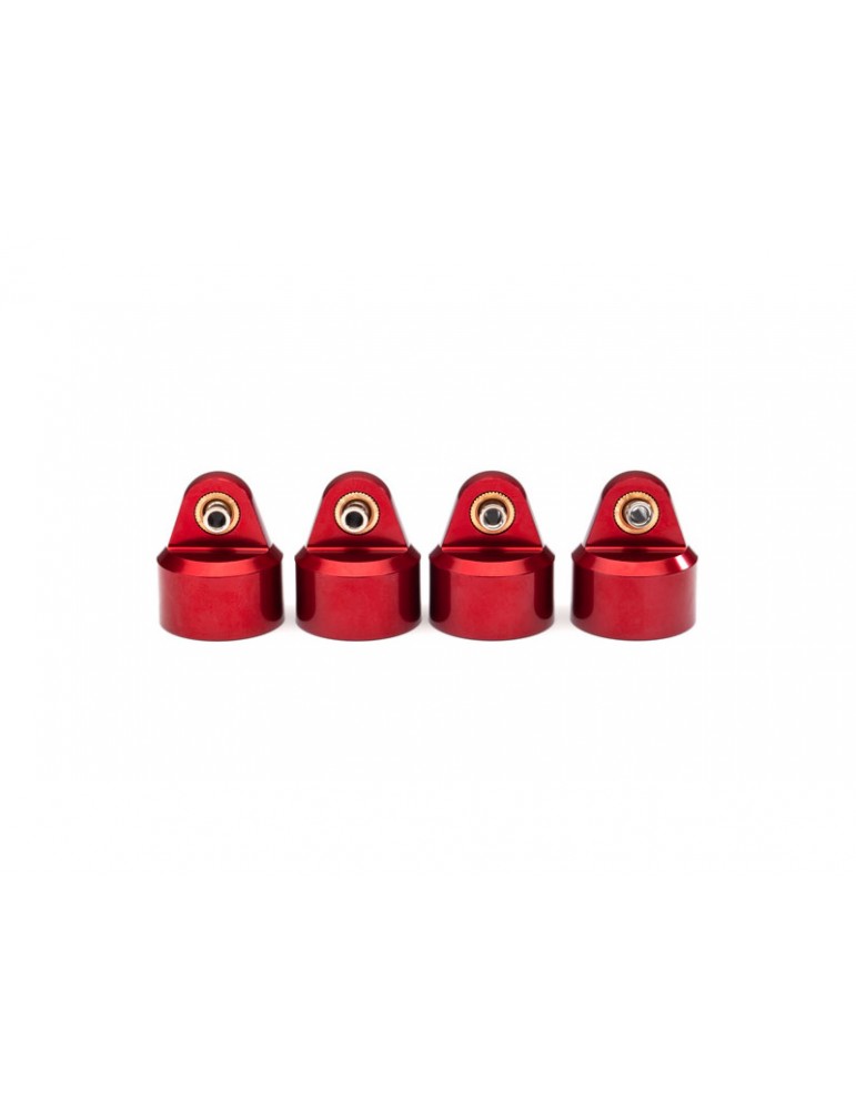 Traxxas Shock caps, aluminum (red-anodized), GT-Maxx shocks (4)