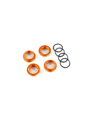 Traxxas Spring retainer (adjuster), orange-anodized aluminum, GT-Maxx shocks (4)