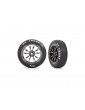 Traxxas Tires & wheels, Weld black chrome wheels, tires, foam inserts (front) (2)