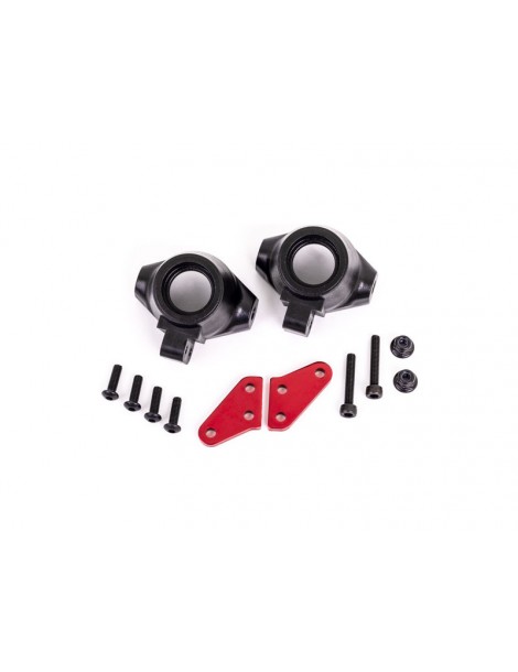 Traxxas Steering block arms (aluminum, red-anodized) (2)/ steering blocks, left & right