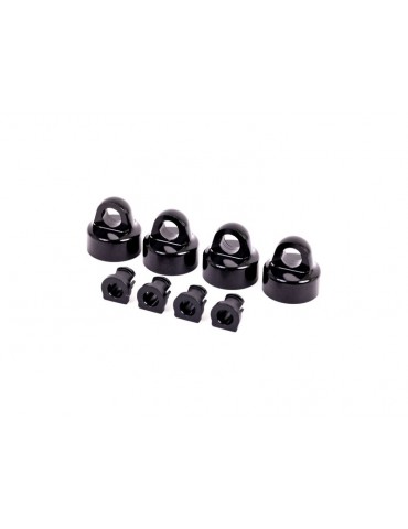 Traxxas Shock caps, aluminum (black-anodized), GT-Maxx shocks (4)/ spacers (4) (for Sledge)