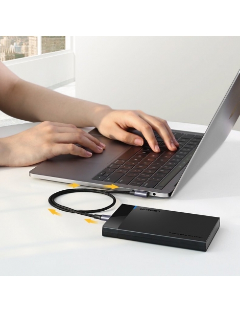 UGREEN USB-C į USB-C Elbow cable QC 3.0 PD 3A 60W 1m