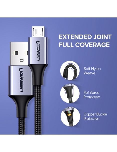 UGREEN micro USB Cable QC 3.0 2.4A 1m (Black)