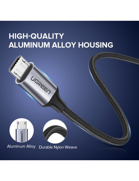 UGREEN micro USB Cable QC 3.0 2.4A 1m (Black)