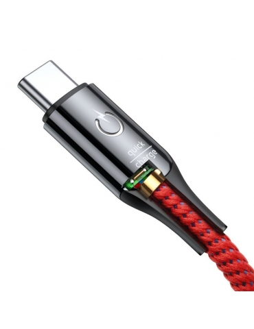 Baseus C-shaped kabelis USB-C LED QC 3.0 1m - Raudonas