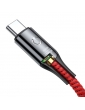 Baseus C-shaped kabelis USB-C LED QC 3.0 1m - Raudonas