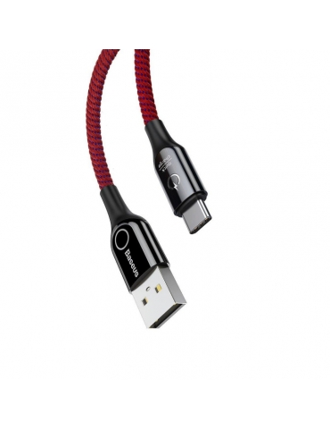 Baseus C-shaped kabelis USB-C LED QC 3.0 1m - Raudonas
