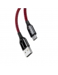 Baseus C-shaped kabelis USB-C LED QC 3.0 1m - Raudonas
