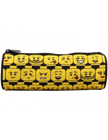 LEGO Pecil case (round) - Faces Blue