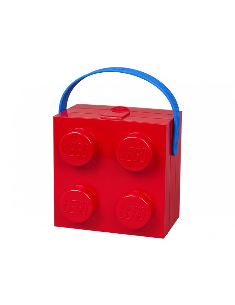 LEGO pietų užkandžių dėžutė su rankena - raudona