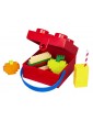 LEGO pietų užkandžių dėžutė su rankena - raudona