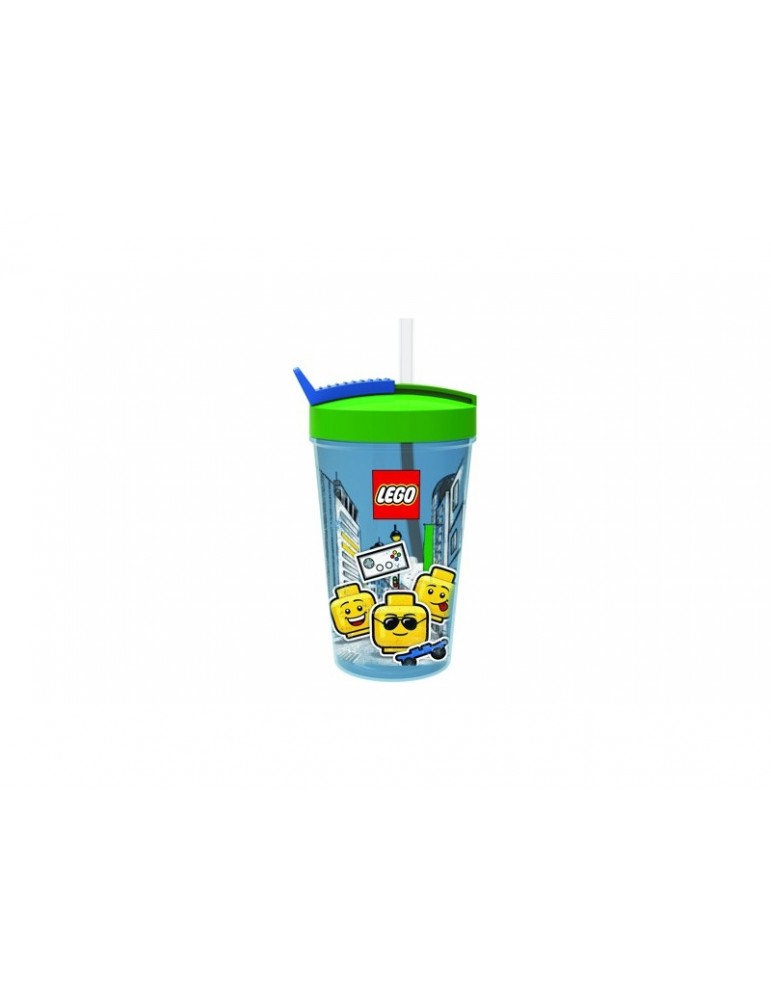 LEGO Iconic Boy gertuvė su šiaudeliu - mėlyna