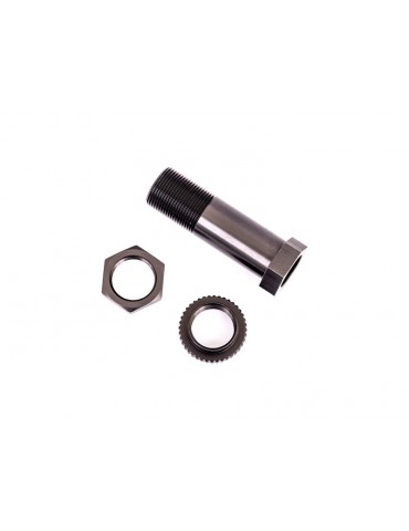 Traxxas Servo saver post/ adjuster nut/ locknut (dark titanium-anodized, 6061-T6 aluminum)