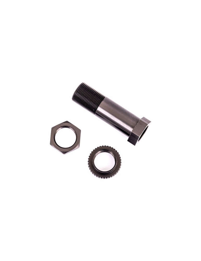 Traxxas Servo saver post/ adjuster nut/ locknut (dark titanium-anodized, 6061-T6 aluminum)