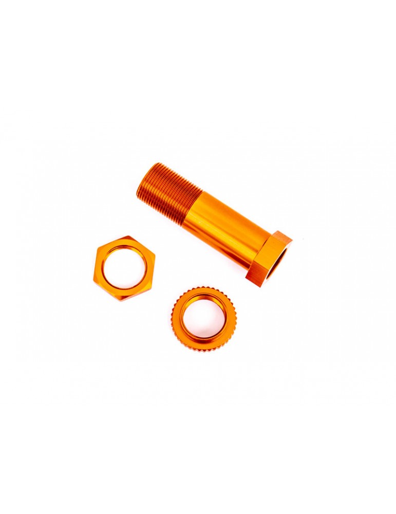 Traxxas Servo saver post/ adjuster nut/ locknut (orange-anodized, 6061-T6 aluminum)