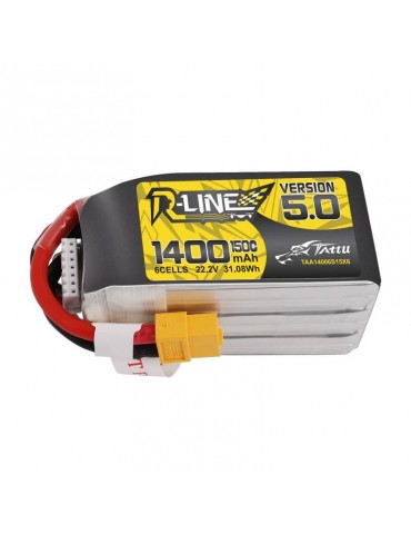 Tattu R-Line 5.0 1400mAh 22.2V 150C 6S1P XT60 Battery