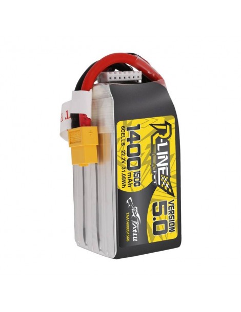 Tattu R-Line 5.0 1400mAh 22.2V 150C 6S1P XT60 Battery