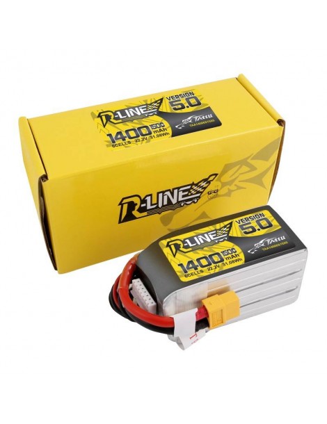 Tattu R-Line 5.0 1400mAh 22.2V 150C 6S1P XT60 Battery