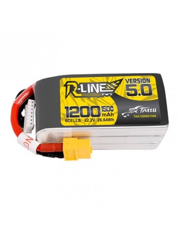 Tattu R-Line 5.0 1200mAh 22.2V 150C 6S1P XT60 Battery