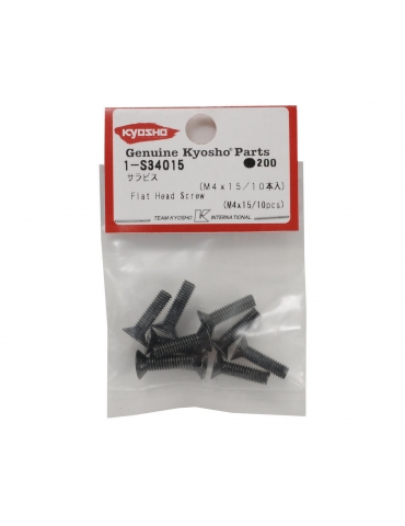 Kyosho 4x15mm Flat Head Metallic Screw (10)