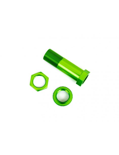 Traxxas Servo saver post/ adjuster nut/ locknut (green-anodized, 6061-T6 aluminum)