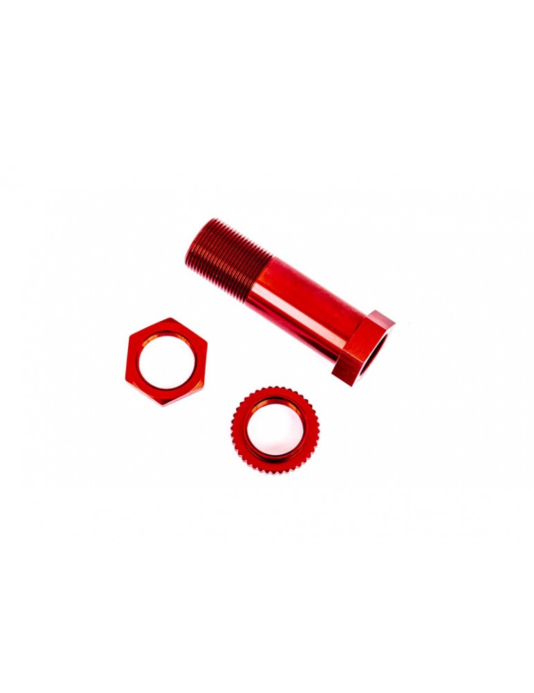 Traxxas Servo saver post/ adjuster nut/ locknut (red-anodized, 6061-T6 aluminum)